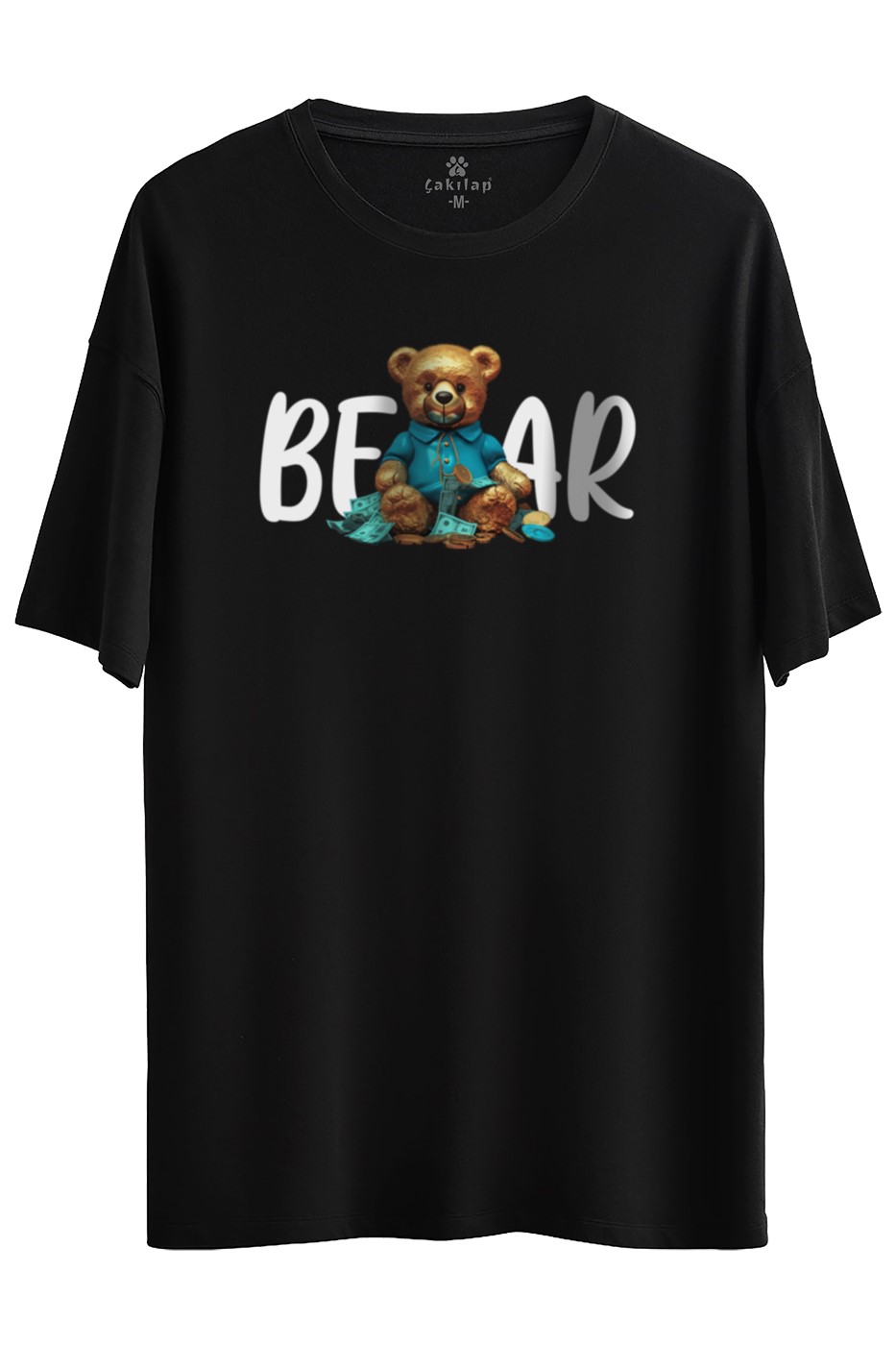 Ayıcık Baskılı Oversize Tişört