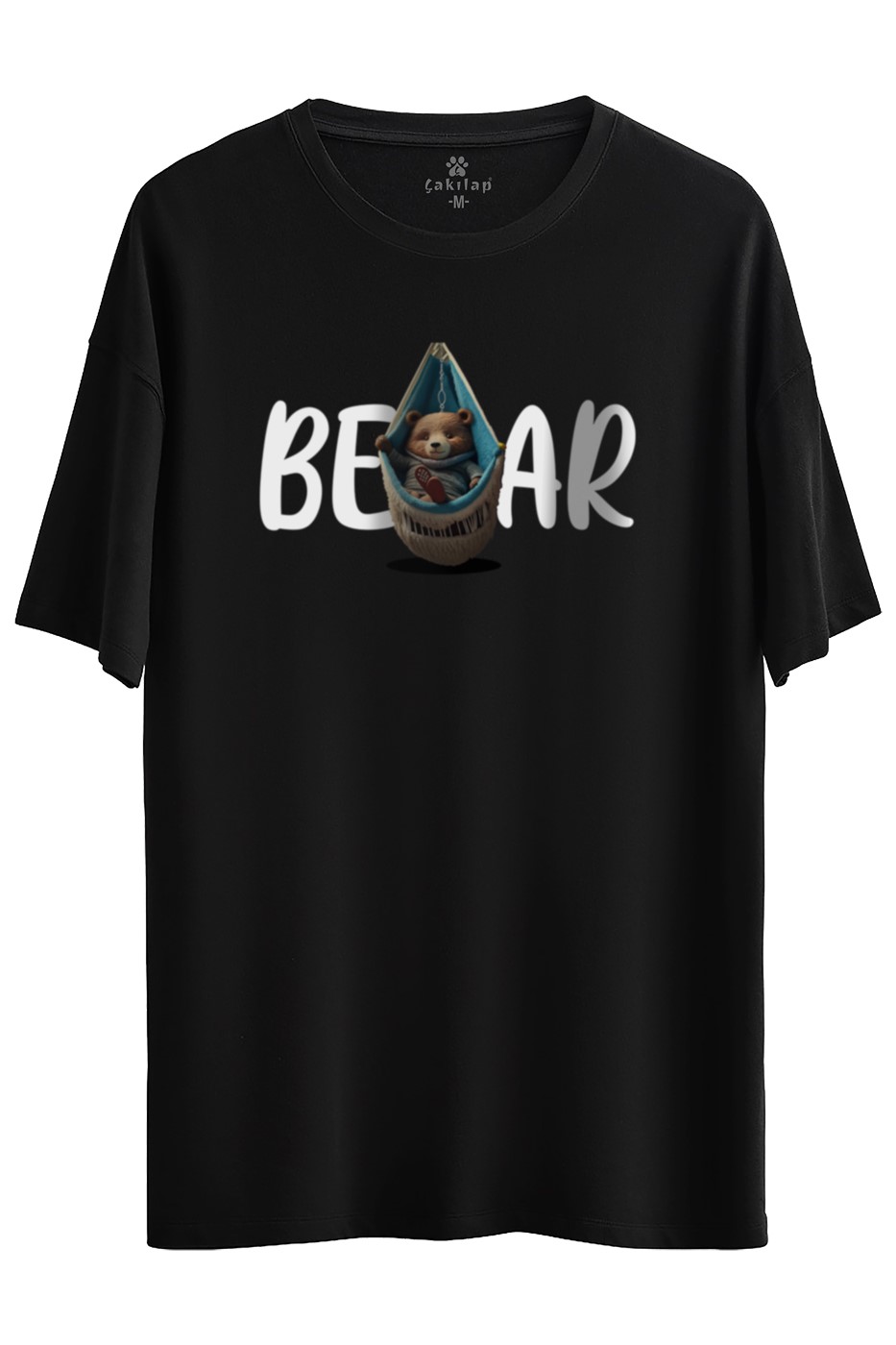 Ayıcık Baskılı Oversize Tişört