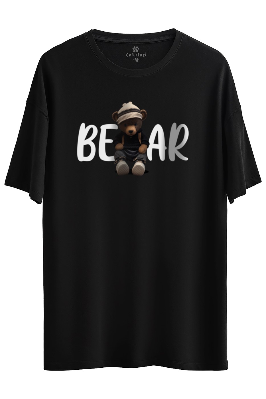 Ayıcık Baskılı Oversize Tişört