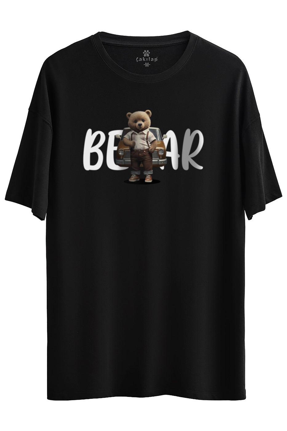Ayıcık Baskılı Oversize Tişört