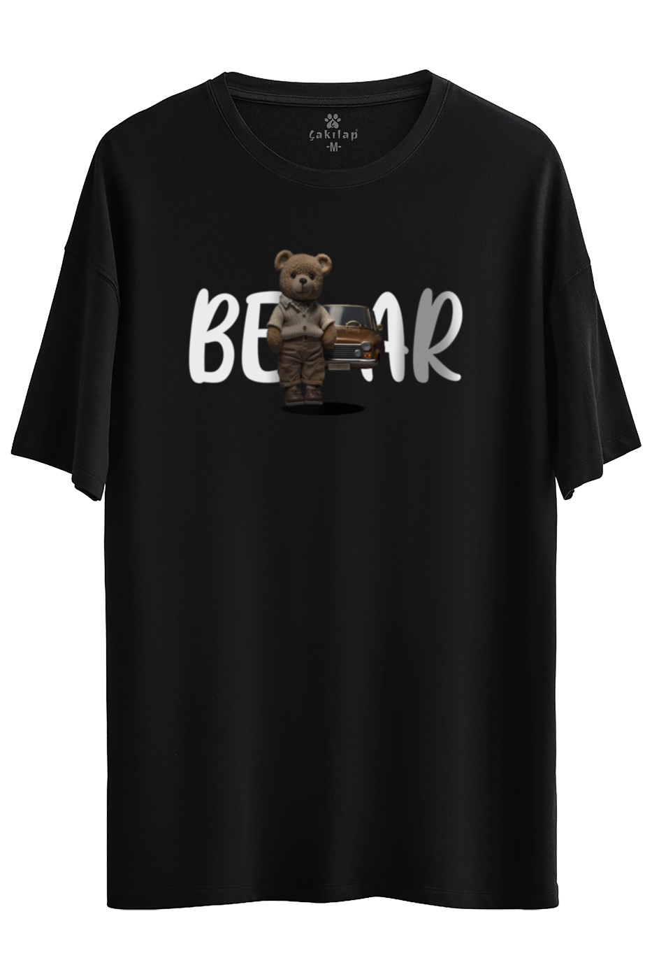 Ayıcık Baskılı Oversize Tişört