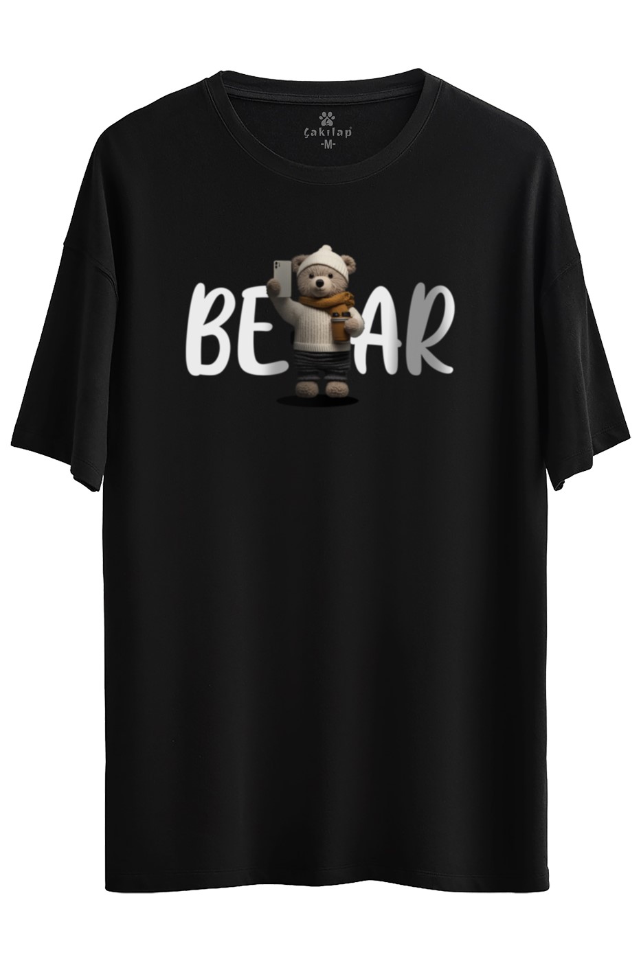 Ayıcık Baskılı Oversize Tişört