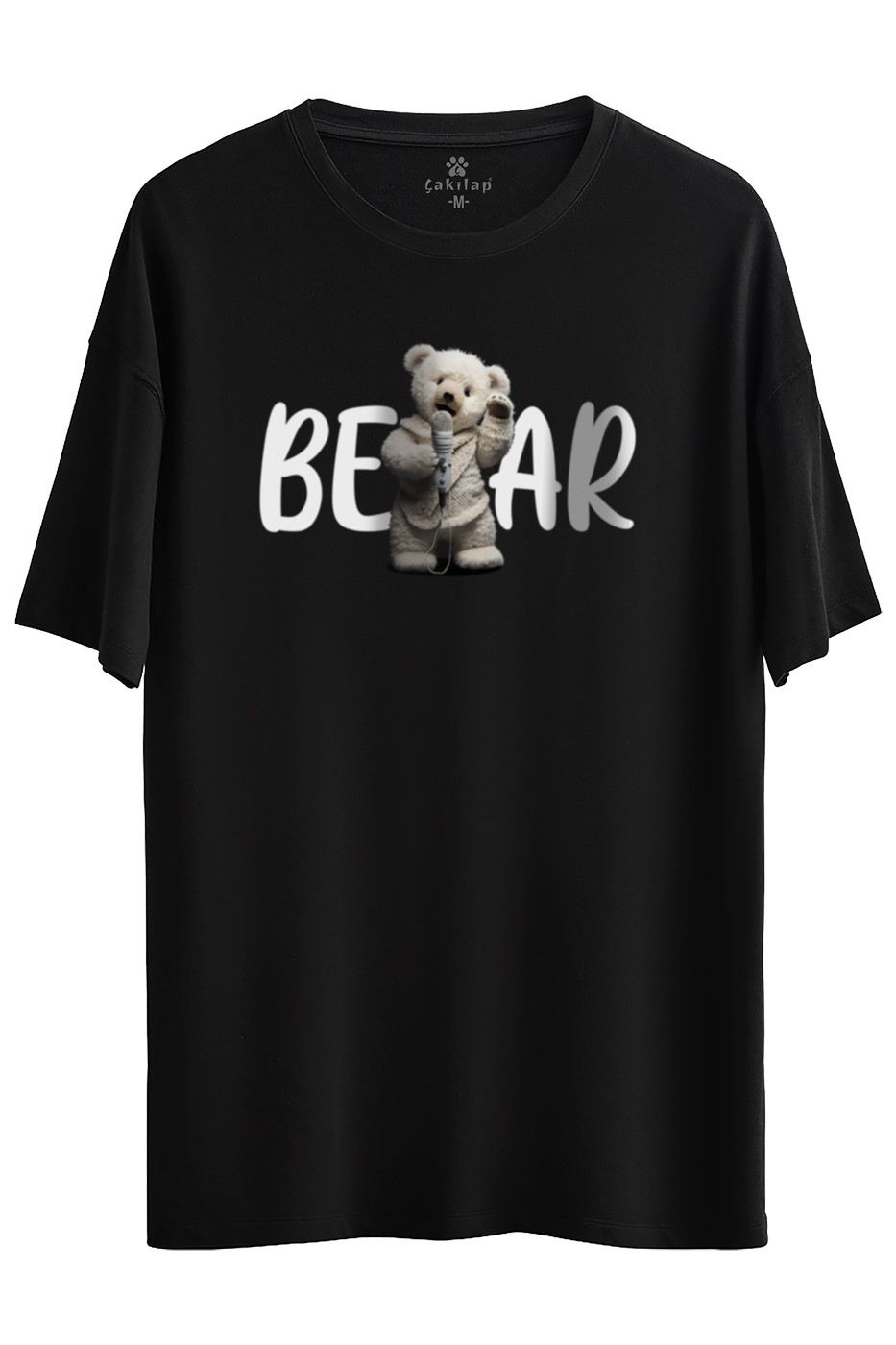 Ayıcık Baskılı Oversize Tişört