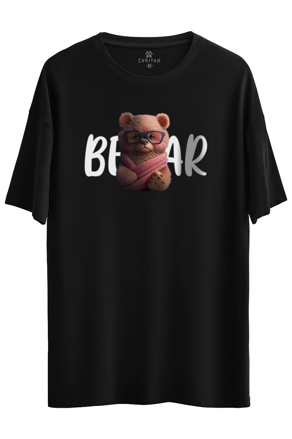 Ayıcık Baskılı Oversize Tişört