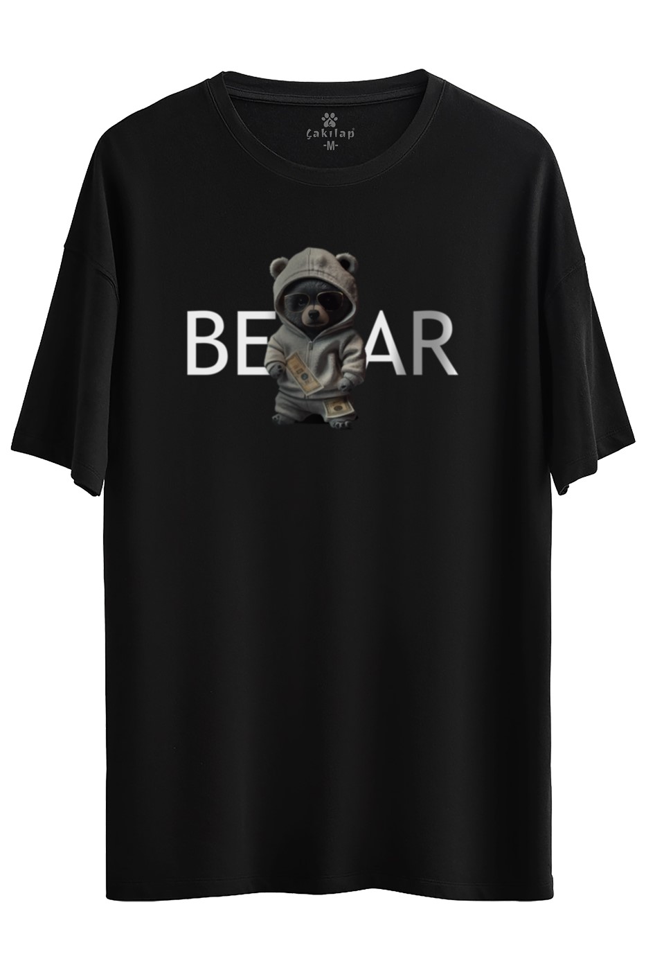 Ayıcık Baskılı Oversize Tişört
