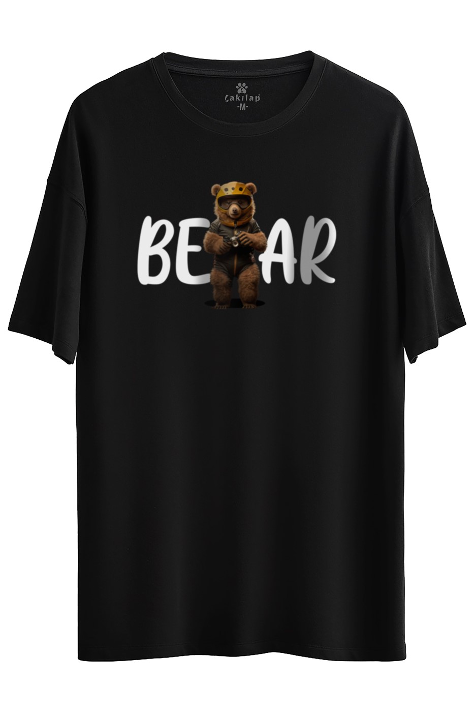 Ayıcık Baskılı Oversize Tişört