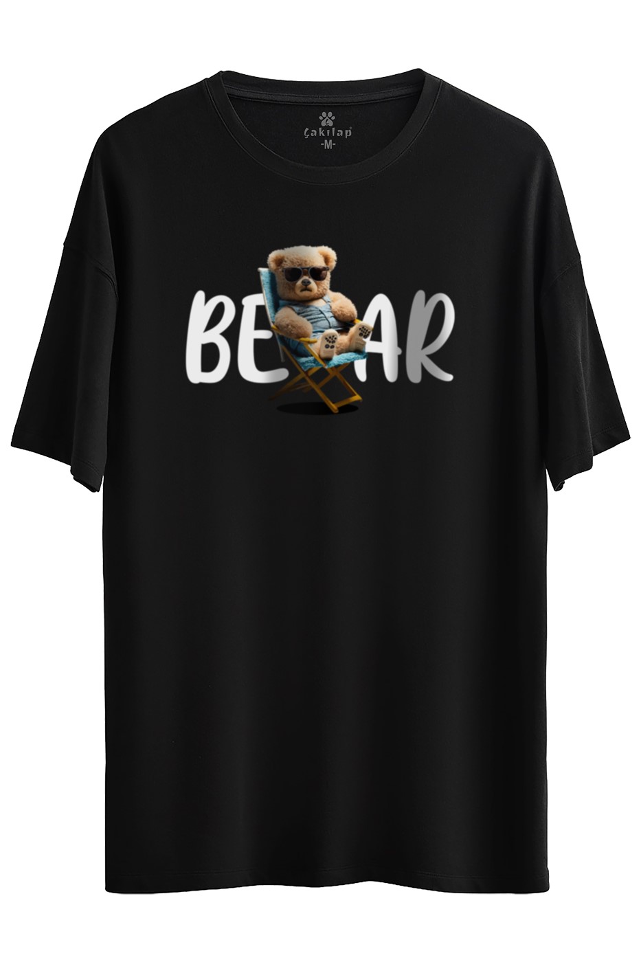 Ayıcık Baskılı Oversize Tişört