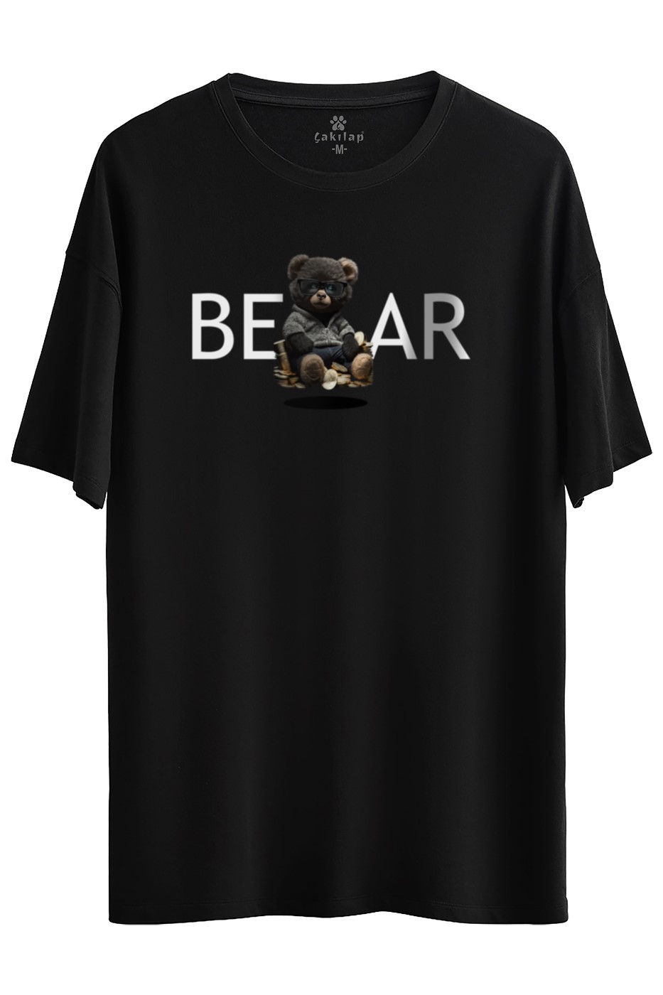 Ayıcık Baskılı Oversize Tişört