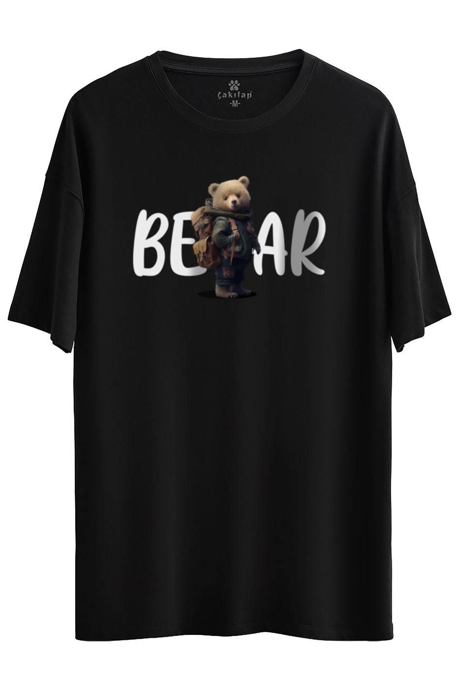 Ayıcık Baskılı Oversize Tişört