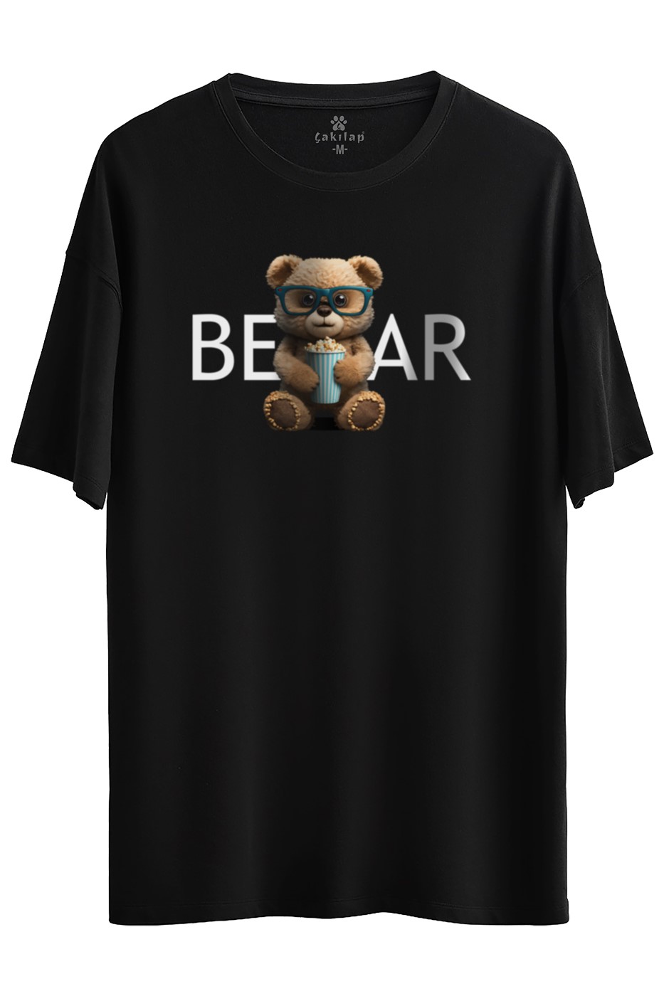 Ayıcık Baskılı Oversize Tişört