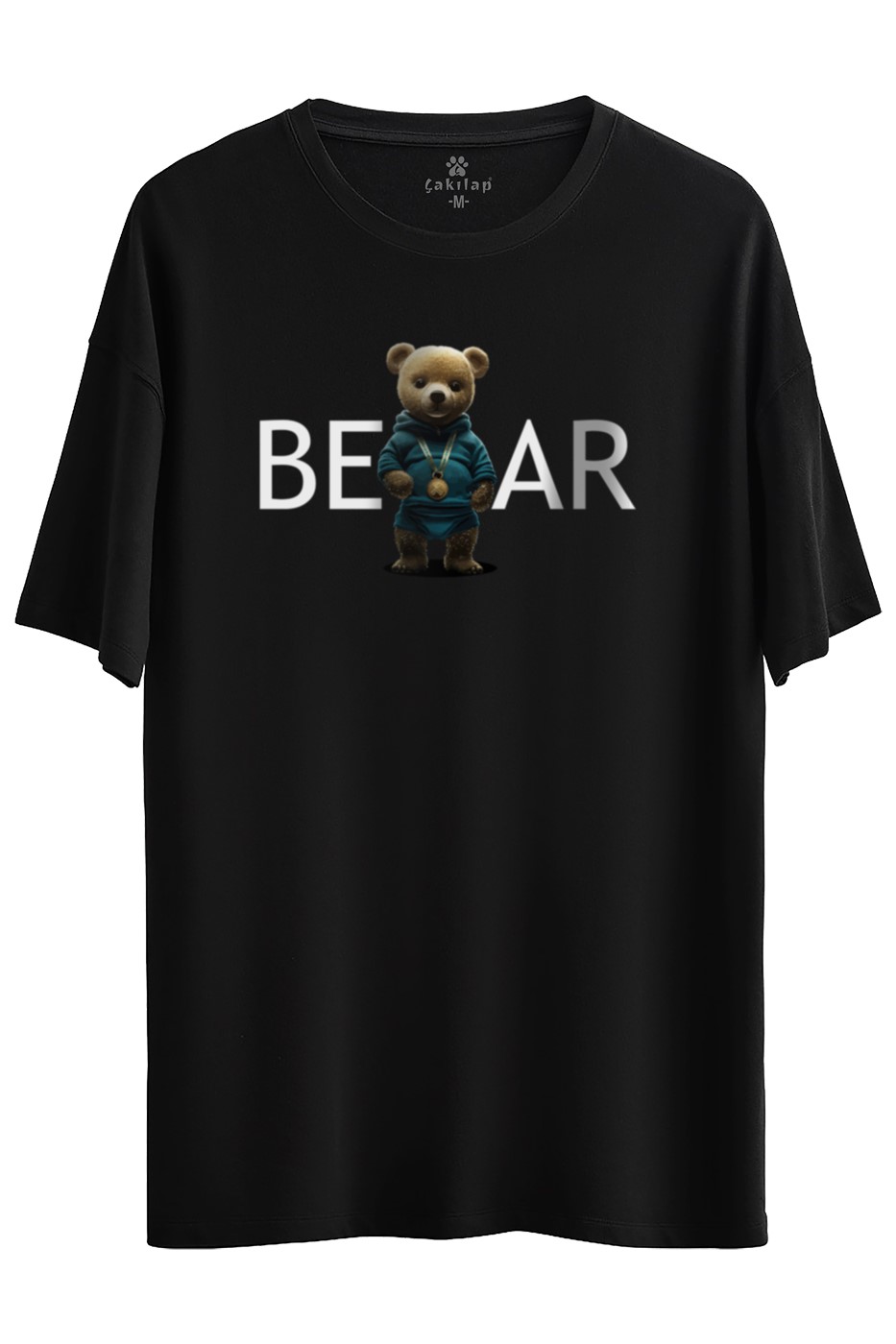 Ayıcık Baskılı Oversize Tişört