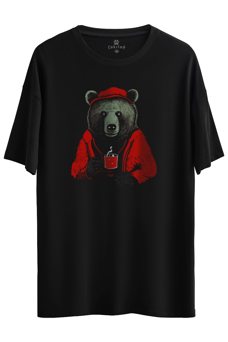 Ayıcık Baskılı Oversize Tişört