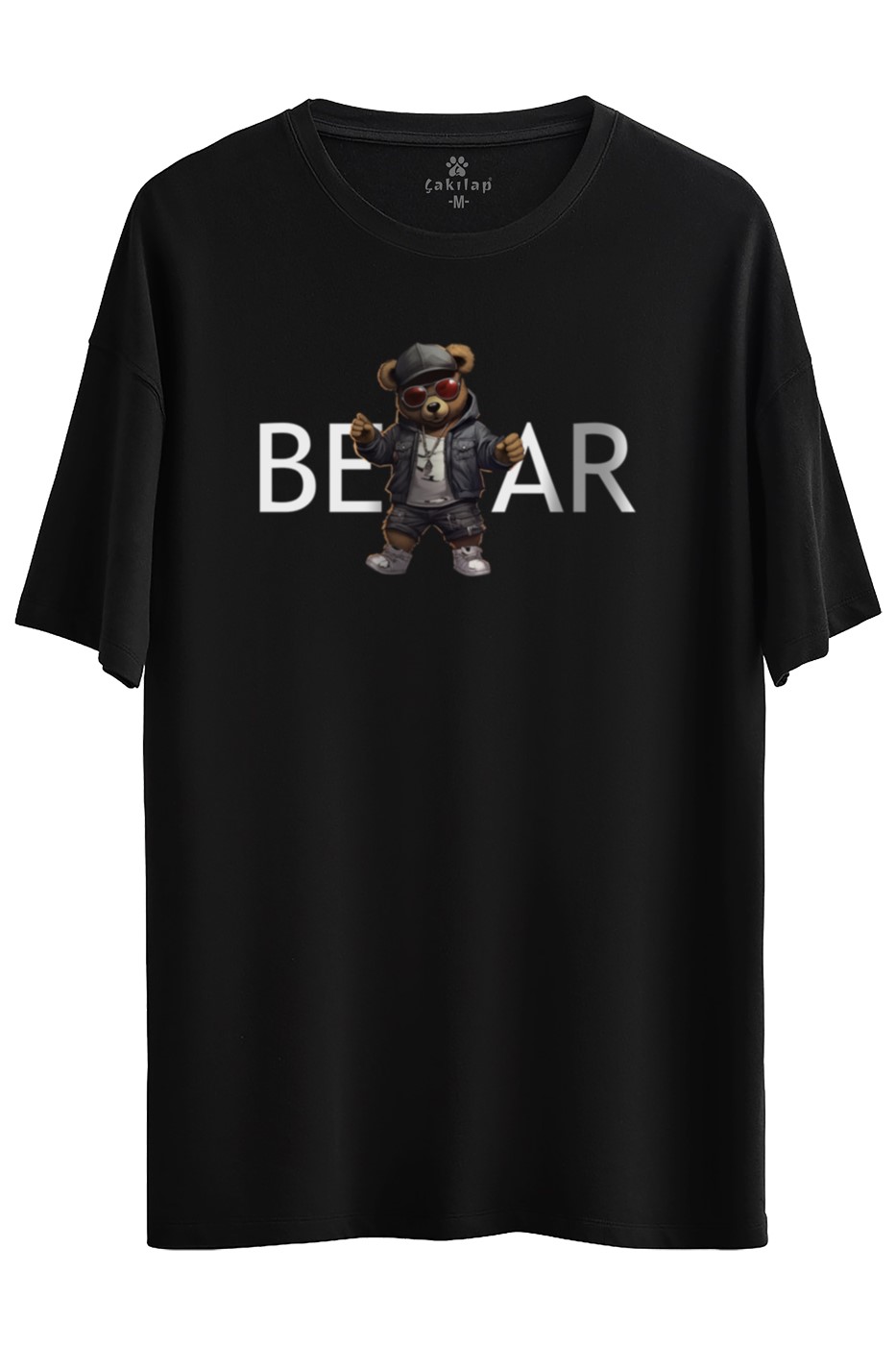 Ayıcık Baskılı Oversize Tişört