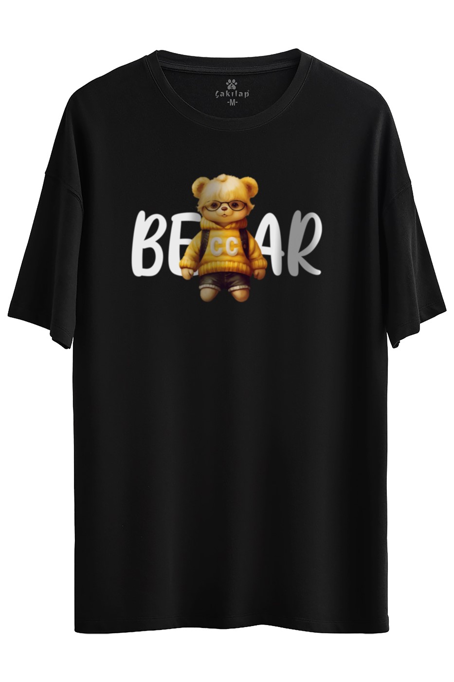 Ayıcık Baskılı Oversize Tişört