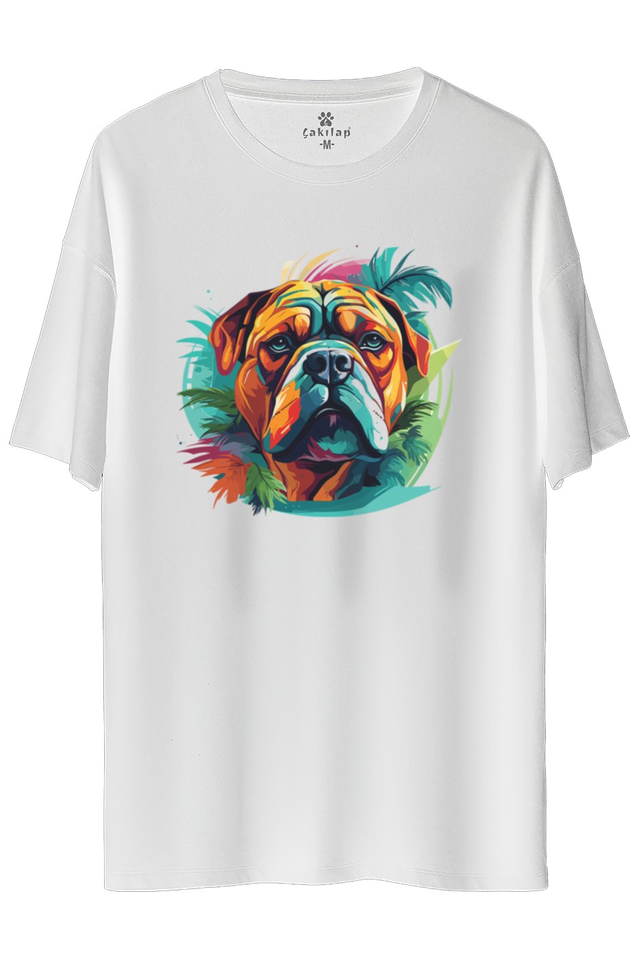 Köpek Baskılı Oversize Tişört