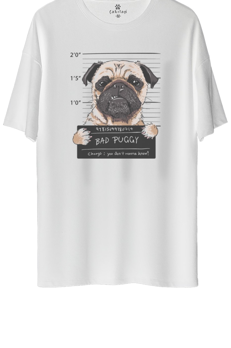 Köpek Baskılı Oversize Tişört