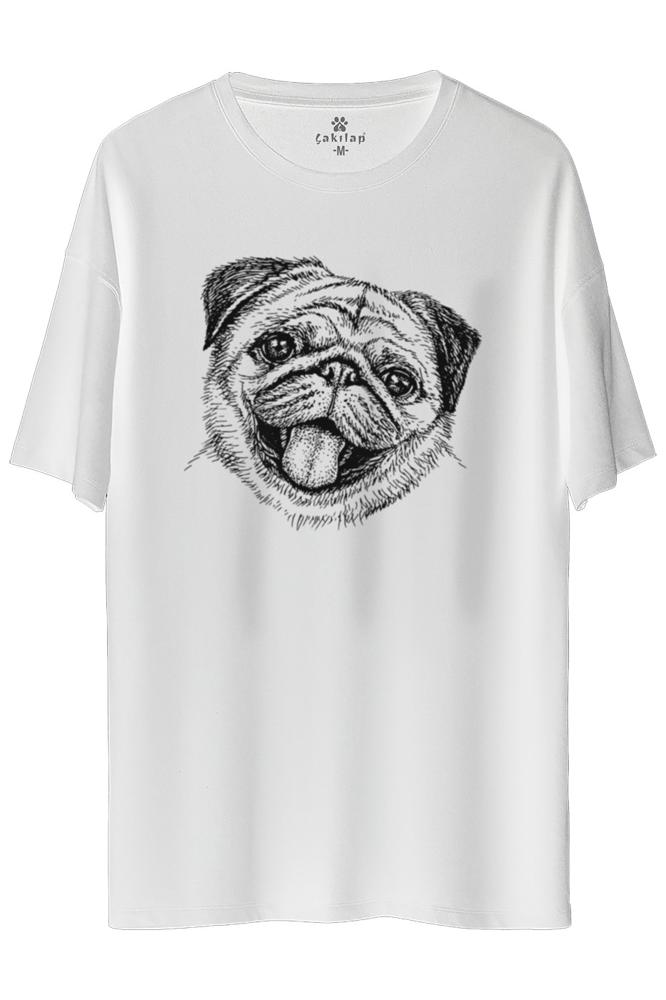 Köpek Baskılı Oversize Tişört