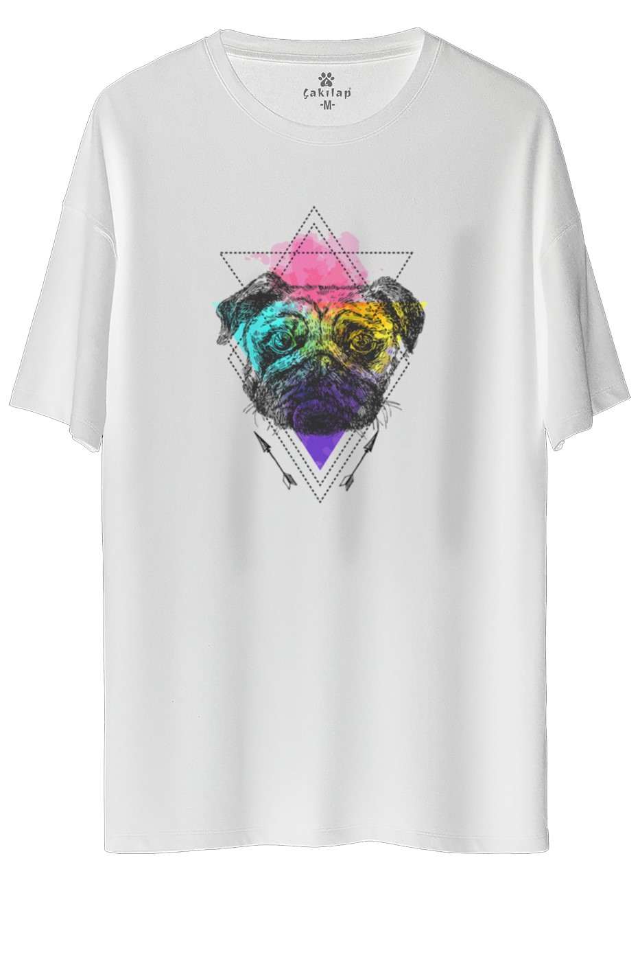 Köpek Baskılı Oversize Tişört
