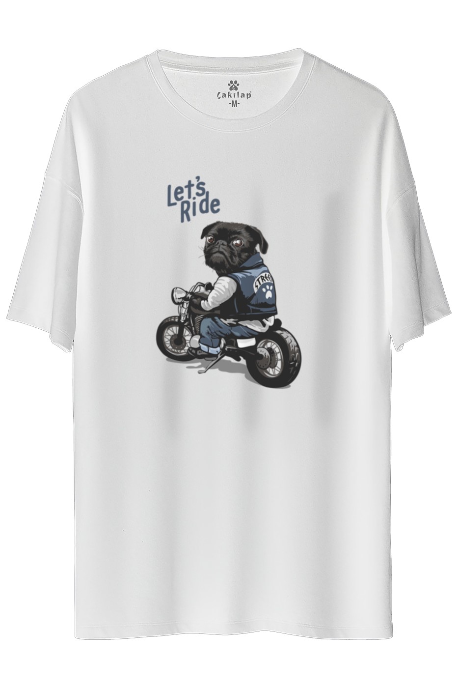Köpek Baskılı Oversize Tişört