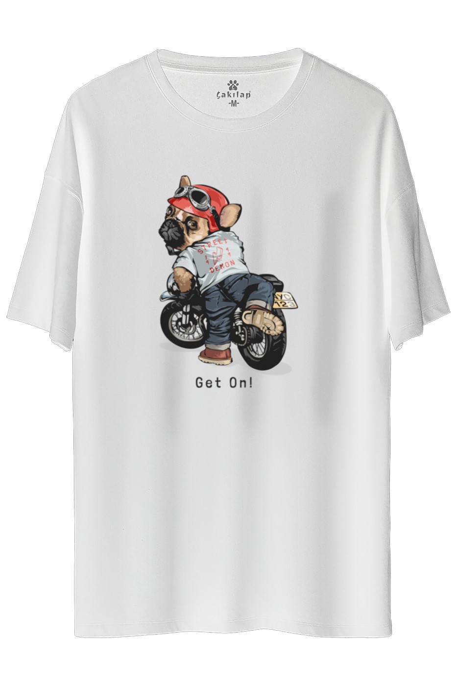 Köpek Baskılı Oversize Tişört