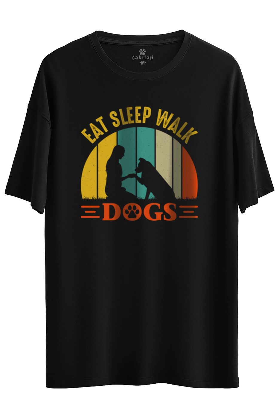Köpek Baskılı Oversize Tişört