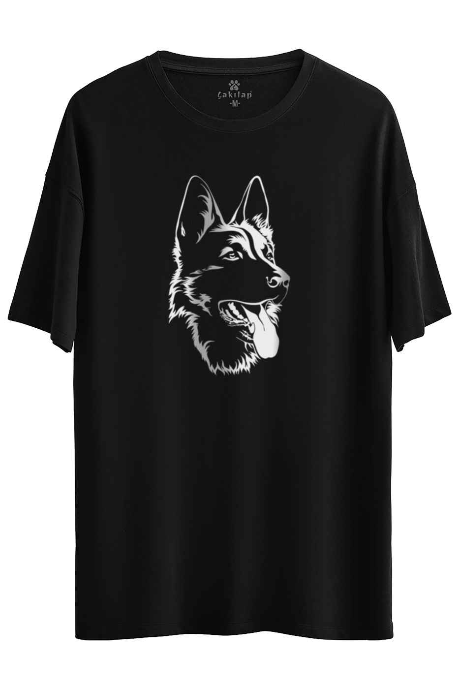 Köpek Baskılı Oversize Tişört