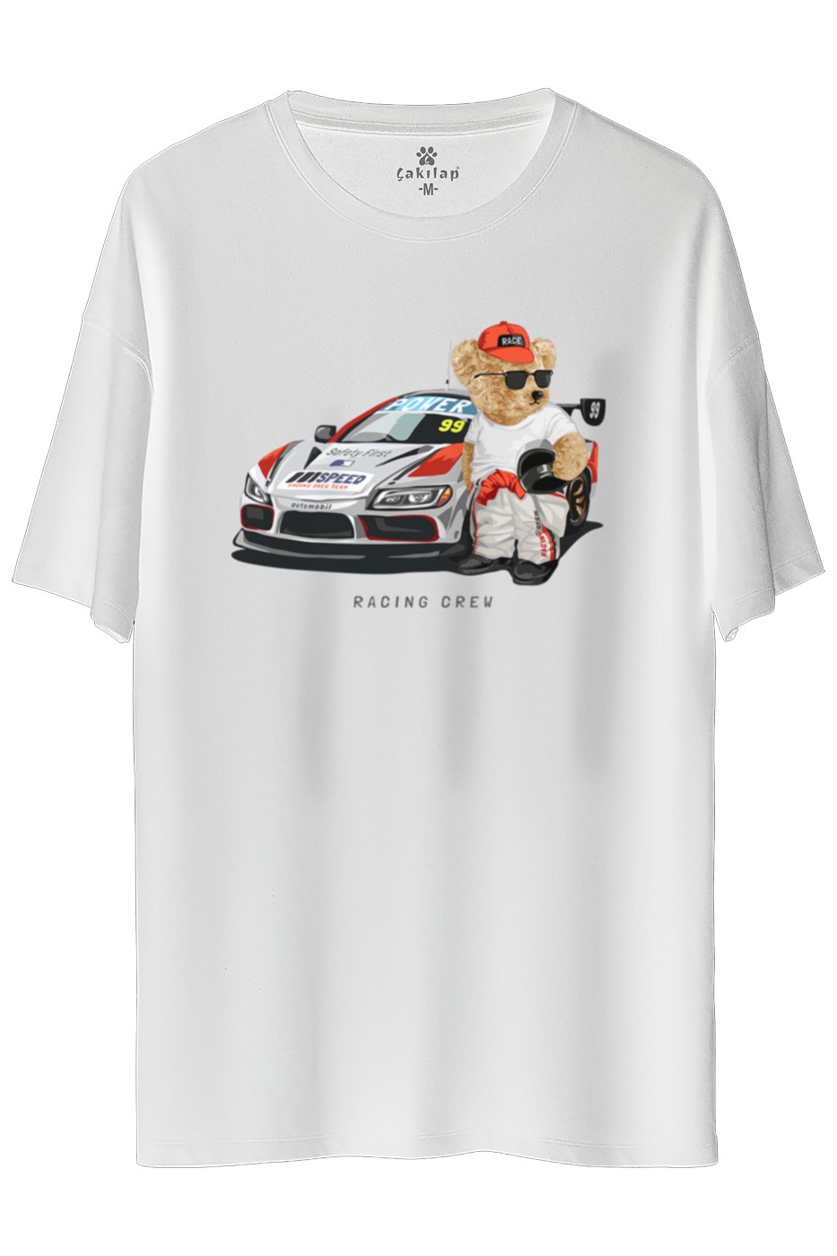 Ayıcık Baskılı Oversize Tişört