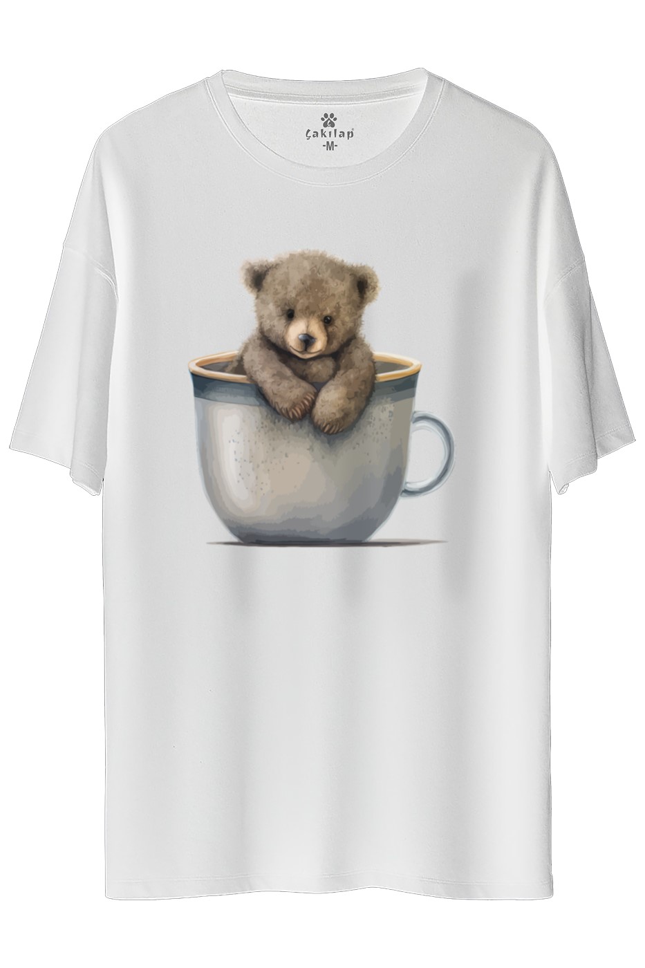 Ayıcık Baskılı Oversize Tişört