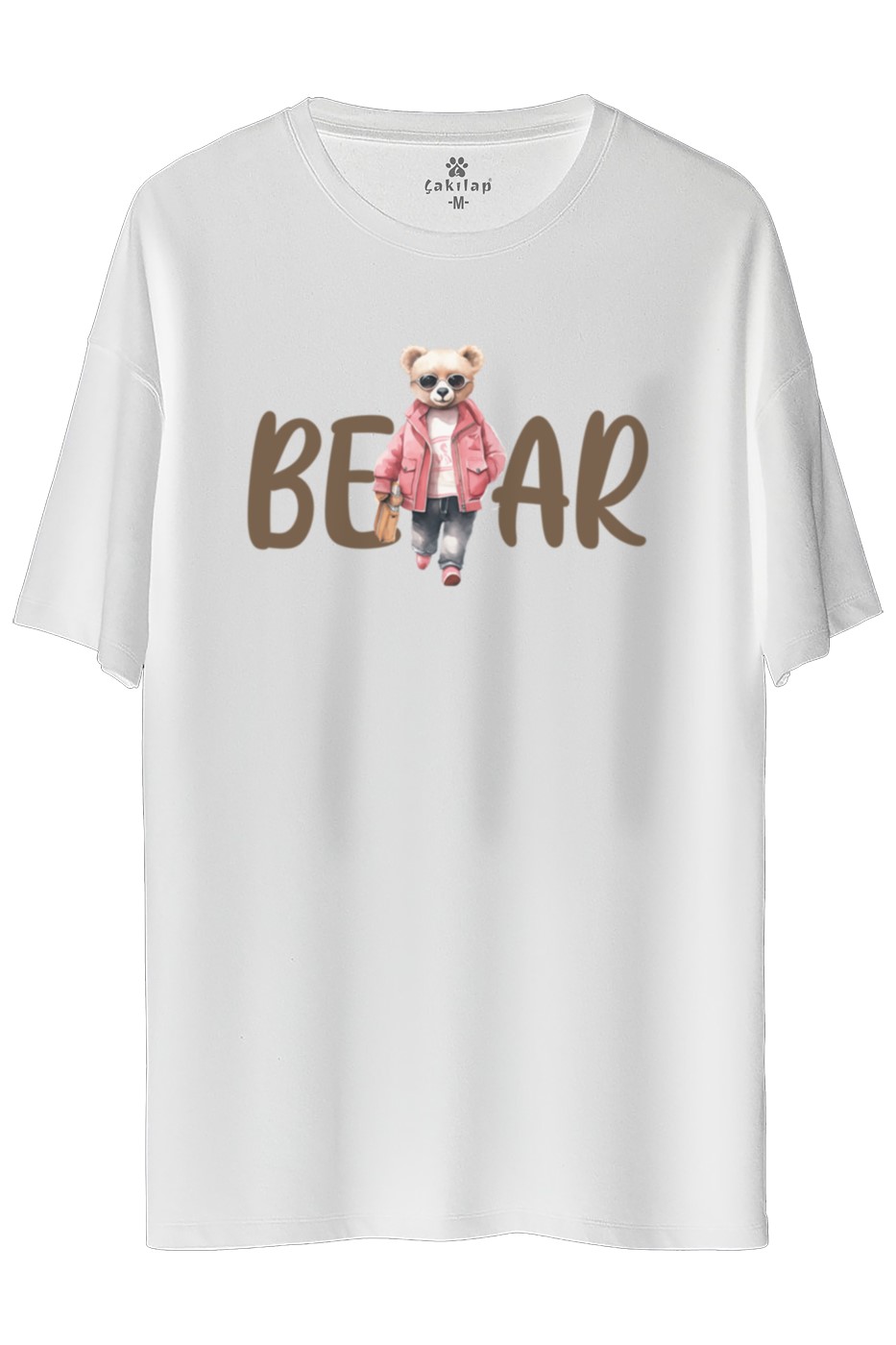Ayıcık Baskılı Oversize Tişört