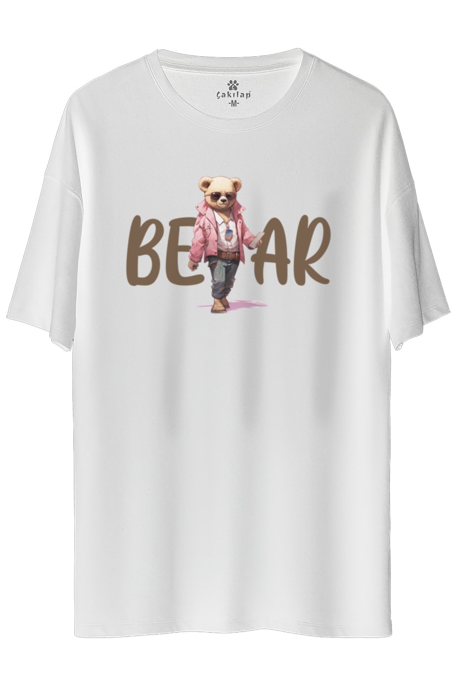 Ayıcık Baskılı Oversize Tişört