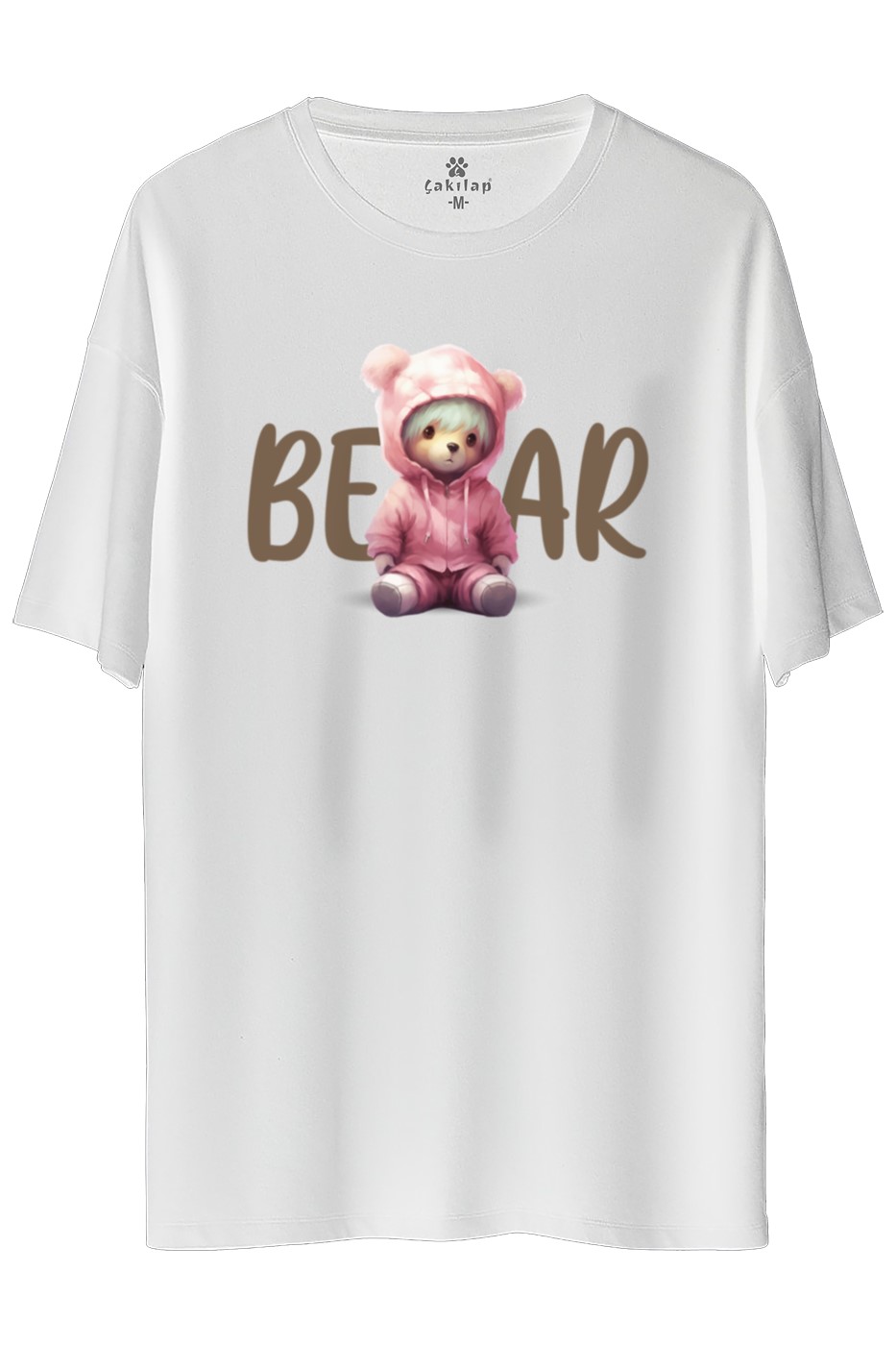 Ayıcık Baskılı Oversize Tişört