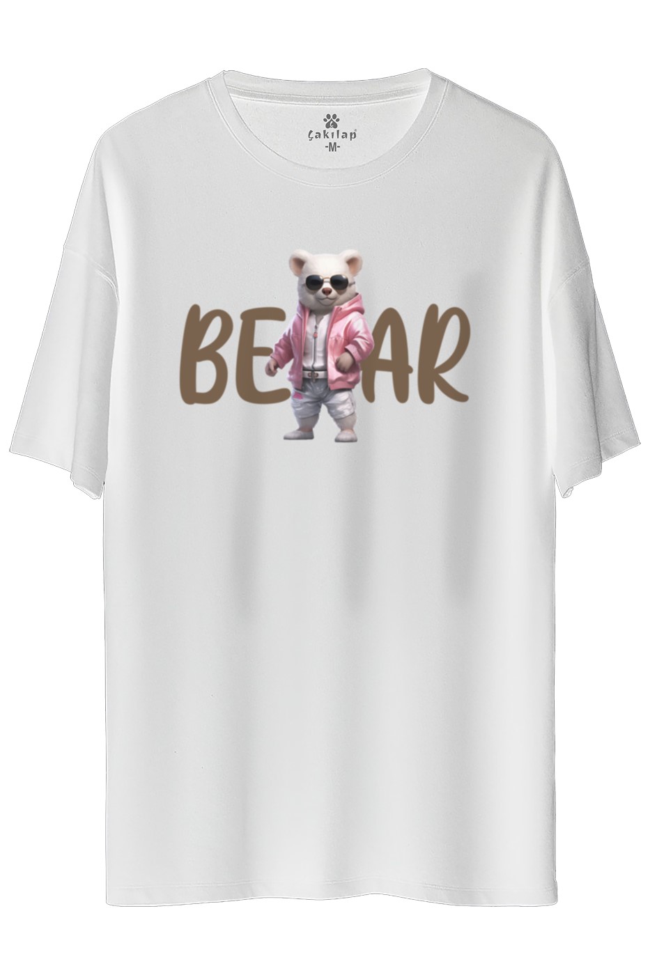 Ayıcık Baskılı Oversize Tişört