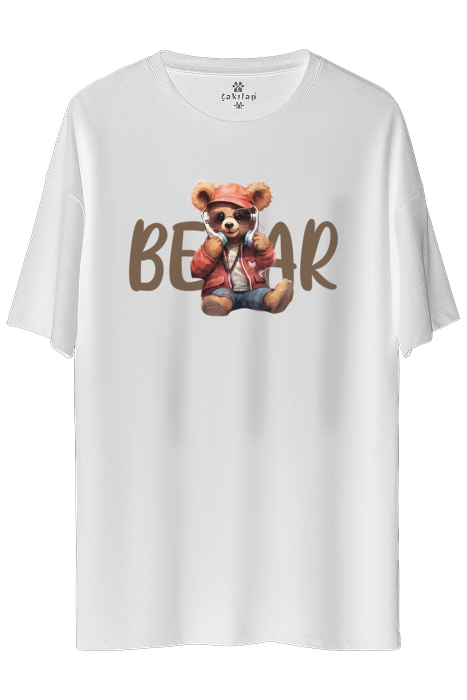 Ayıcık Baskılı Oversize Tişört