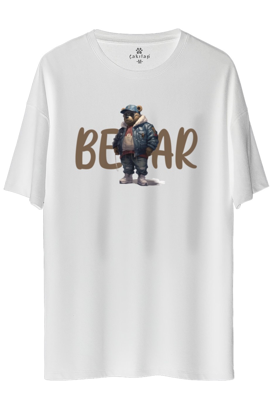 Ayıcık Baskılı Oversize Tişört