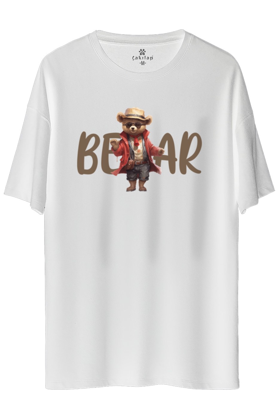 Ayıcık Baskılı Oversize Tişört