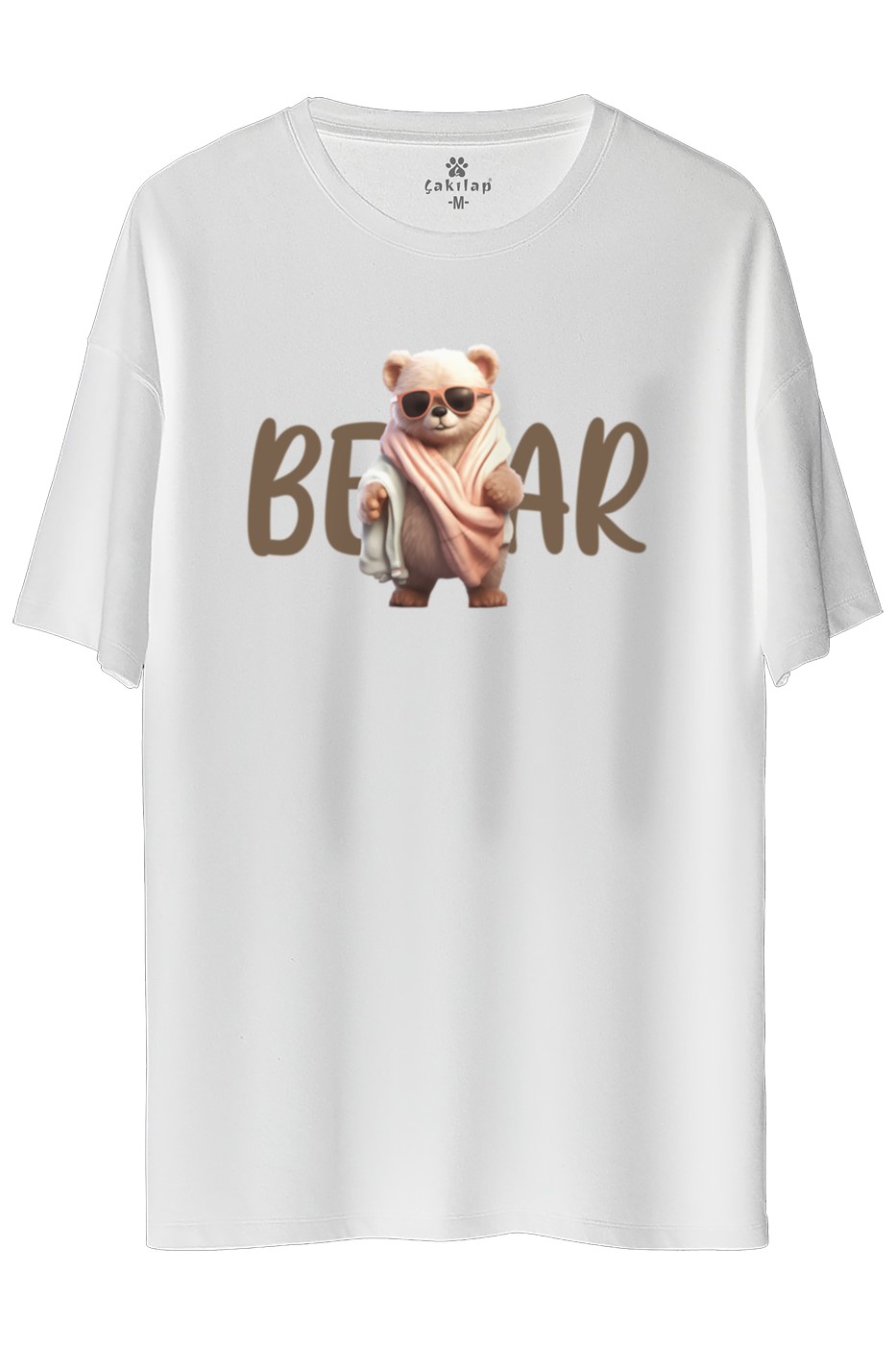 Ayıcık Baskılı Oversize Tişört