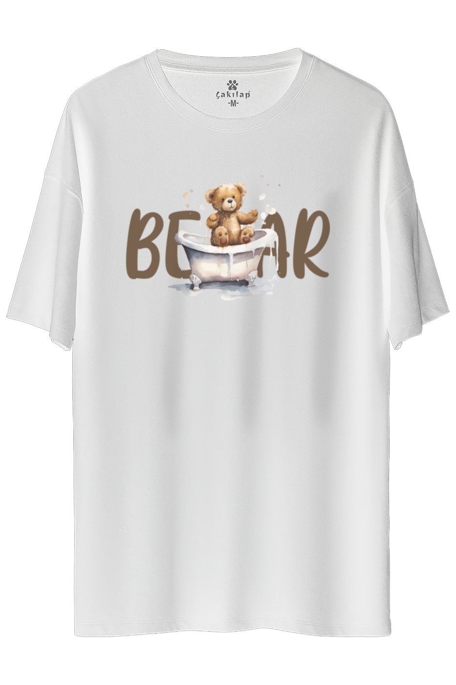 Ayıcık Baskılı Oversize Tişört