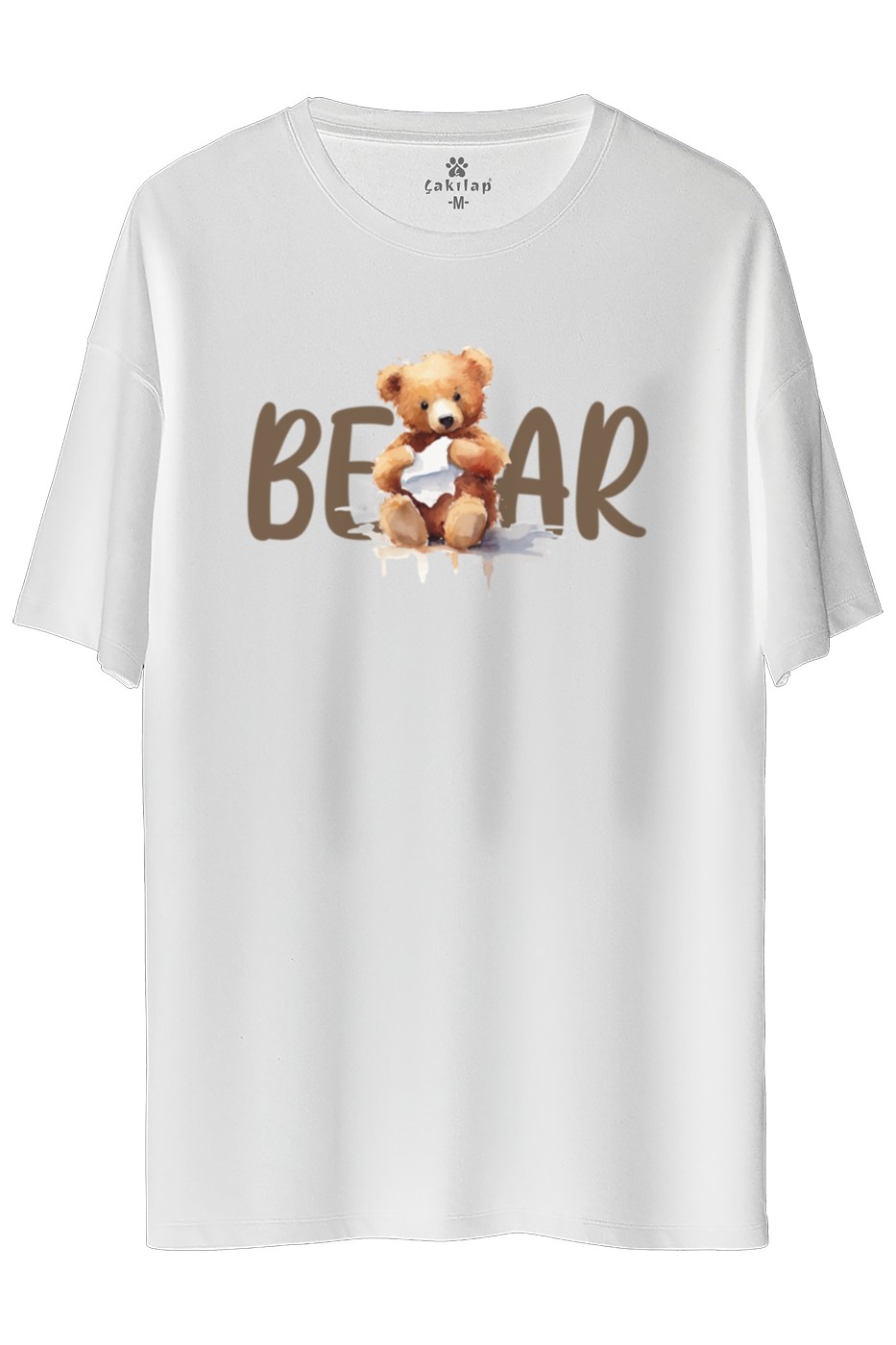 Ayıcık Baskılı Oversize Tişört