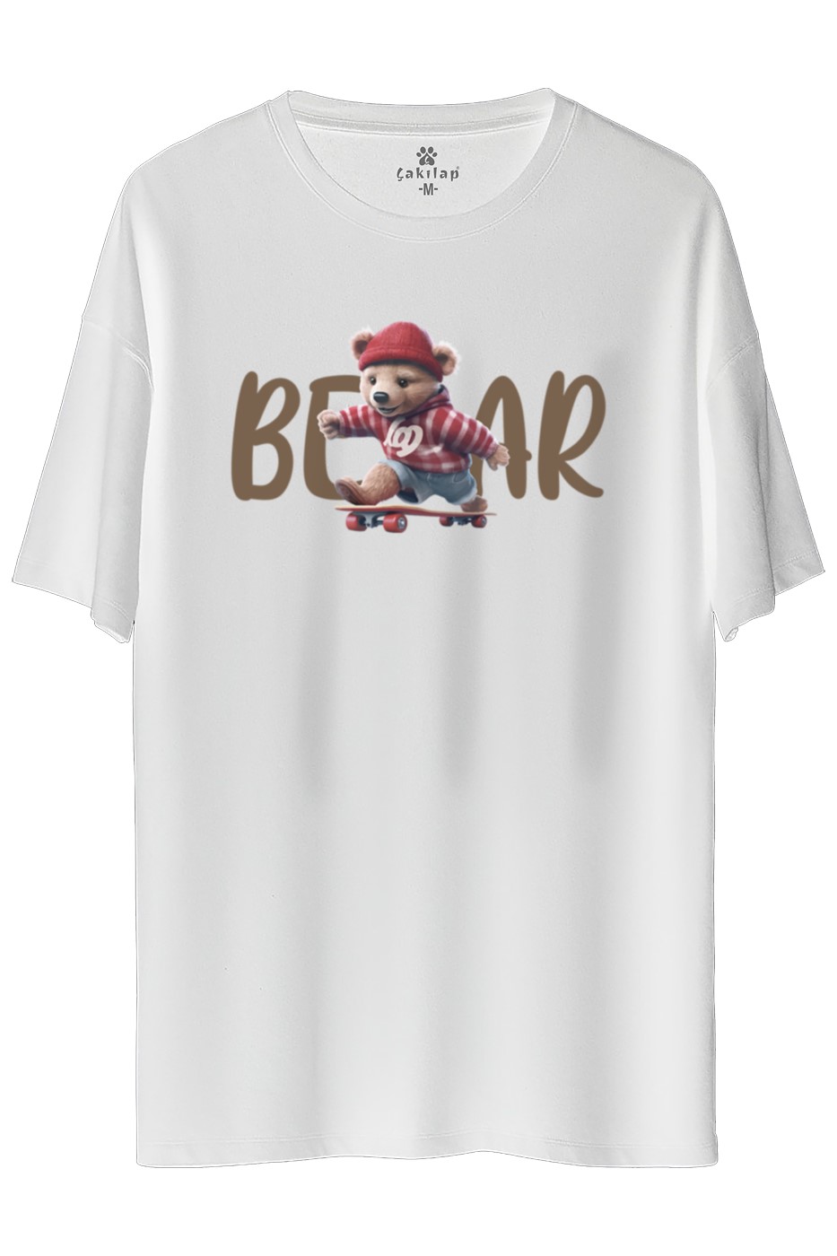 Ayıcık Baskılı Oversize Tişört
