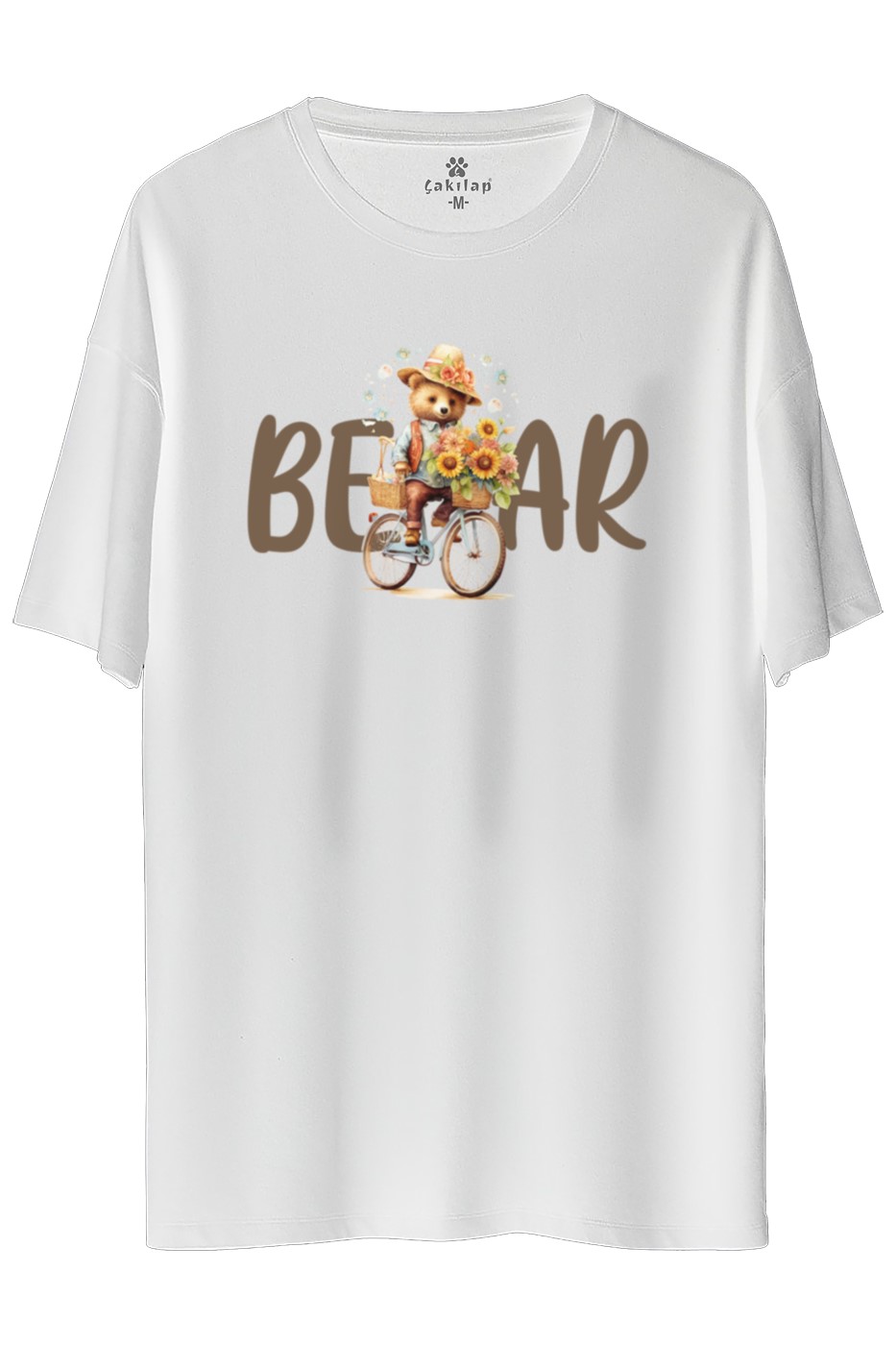 Ayıcık Baskılı Oversize Tişört