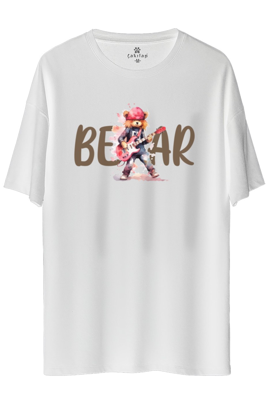 Ayıcık Baskılı Oversize Tişört