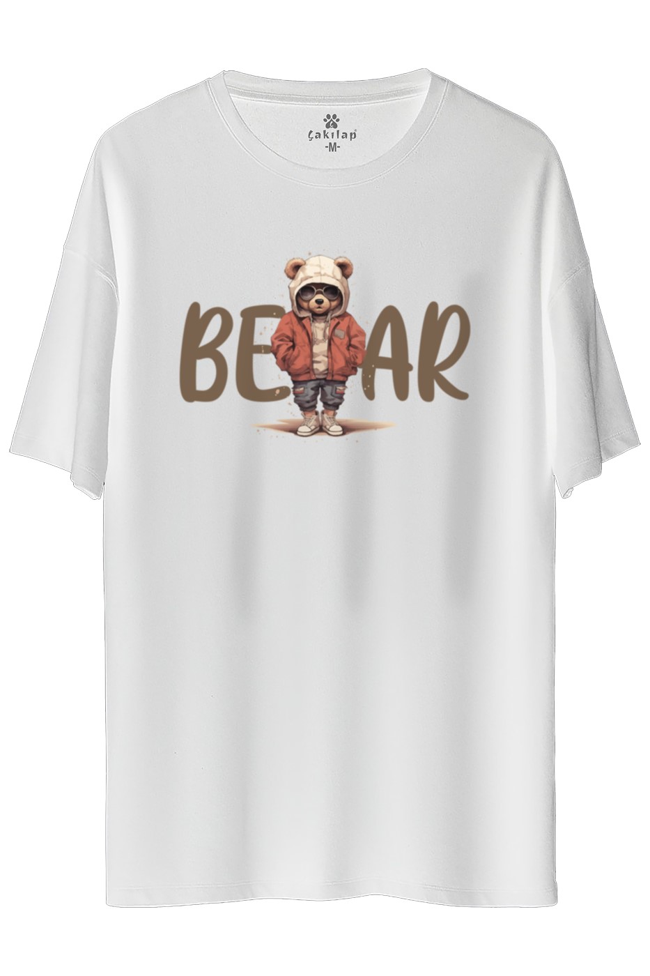 Ayıcık Baskılı Oversize Tişört