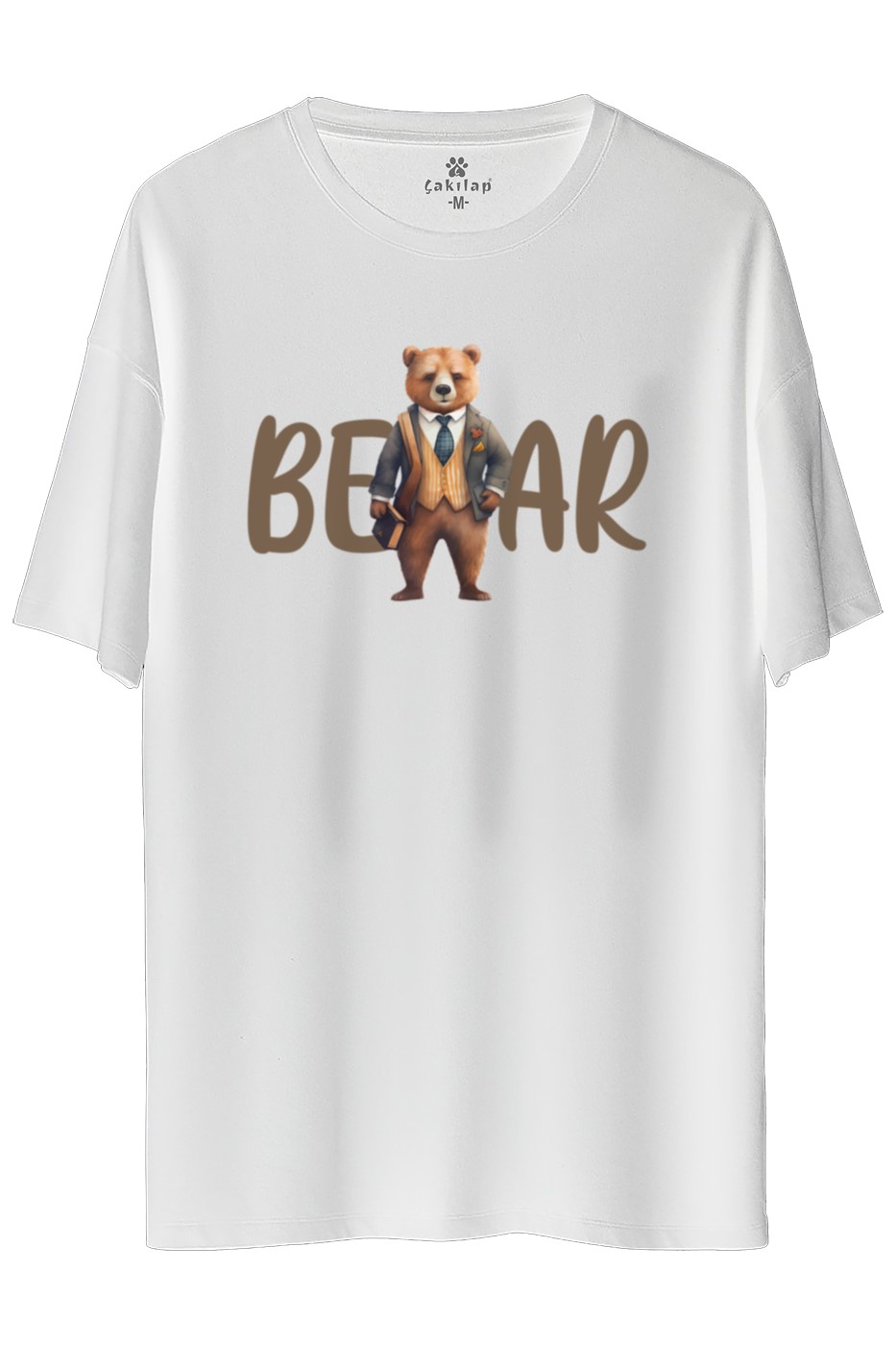 Ayıcık Baskılı Oversize Tişört