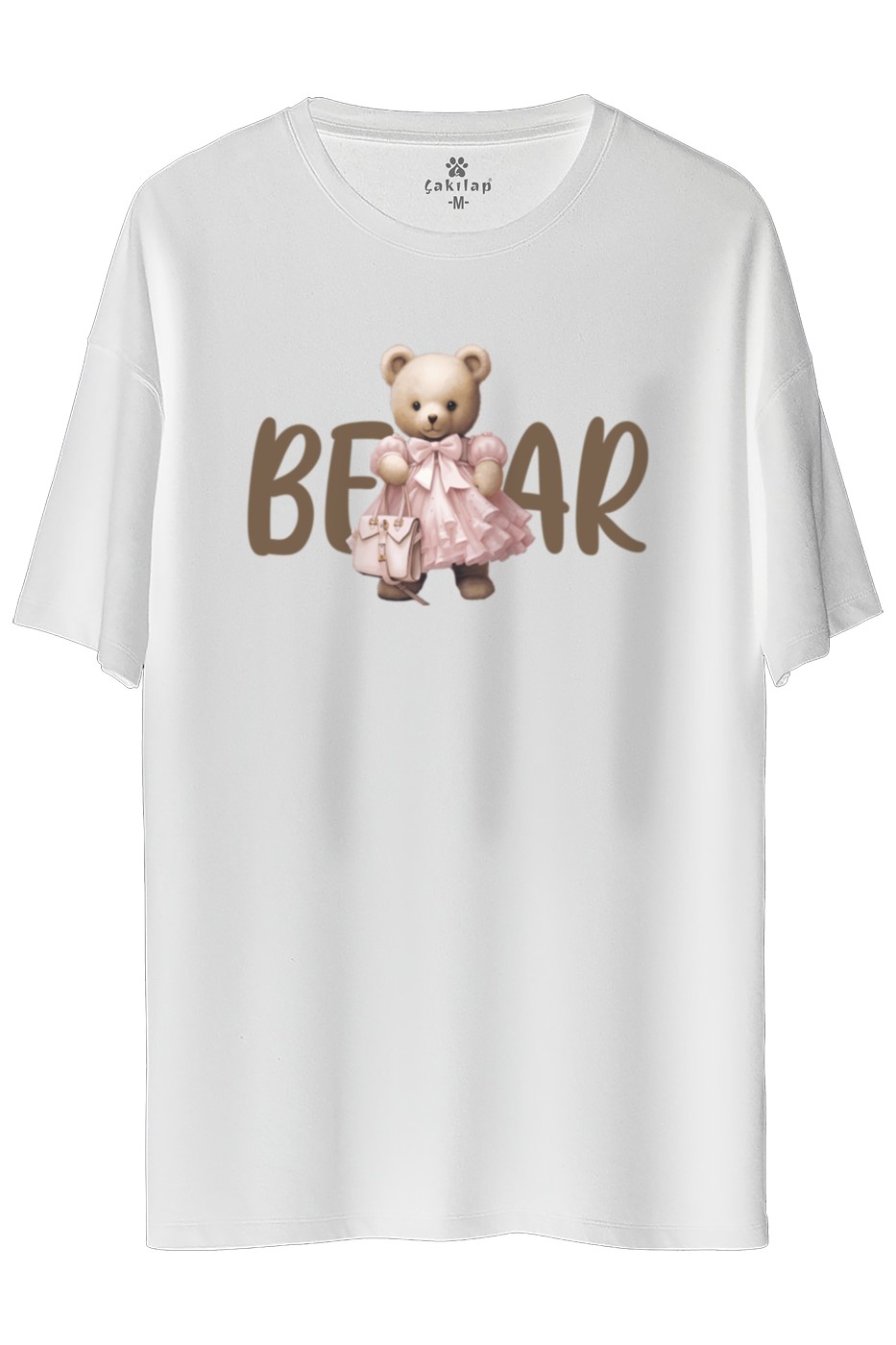 Ayıcık Baskılı Oversize Tişört