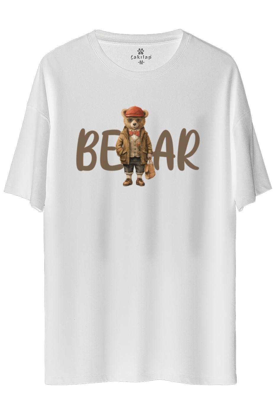 Ayıcık Baskılı Oversize Tişört