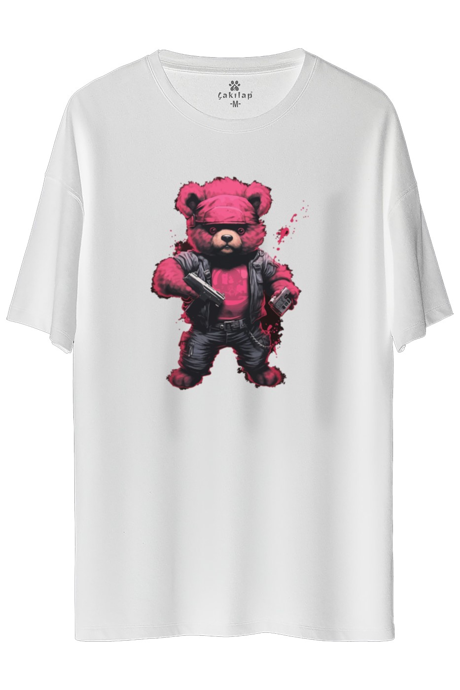 Ayıcık Baskılı Oversize Tişört