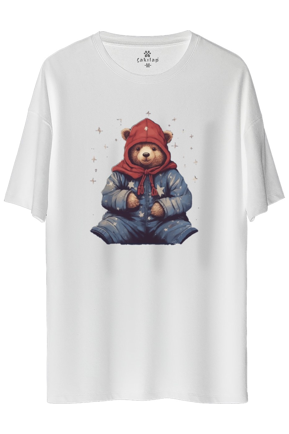 Ayıcık Baskılı Oversize Tişört