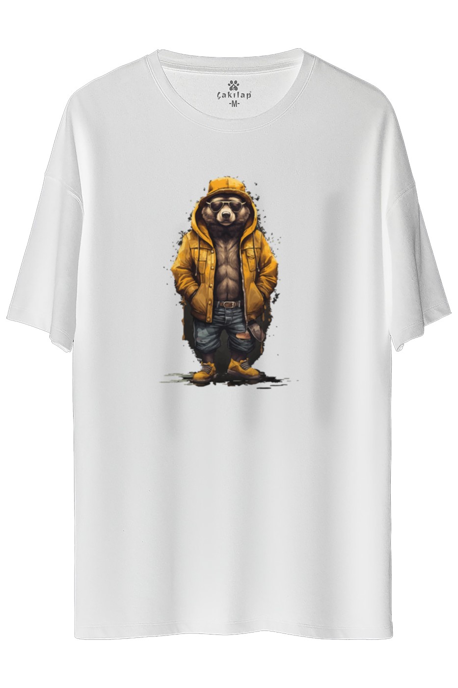 Ayıcık Baskılı Oversize Tişört
