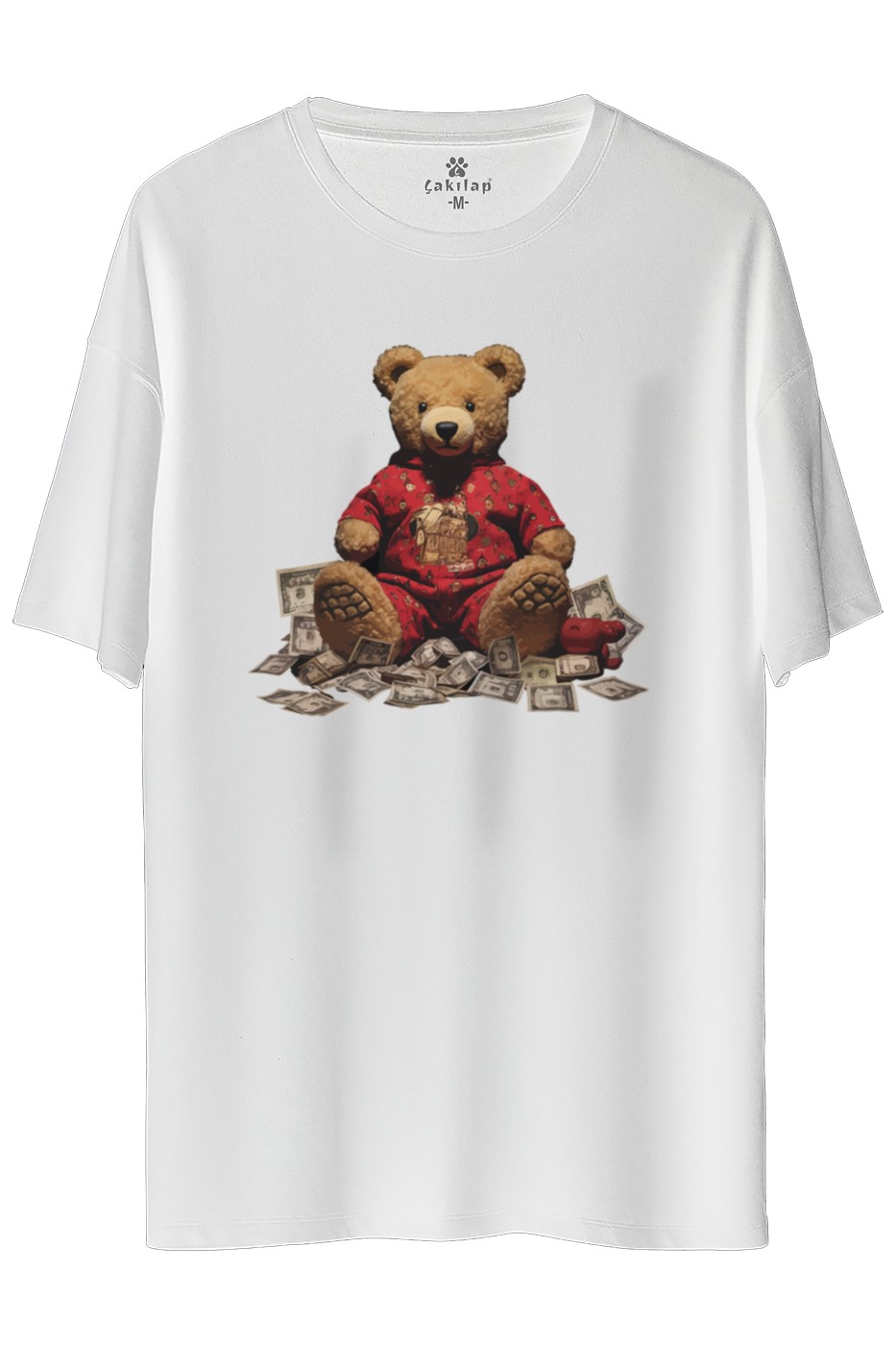 Ayıcık Baskılı Oversize Tişört