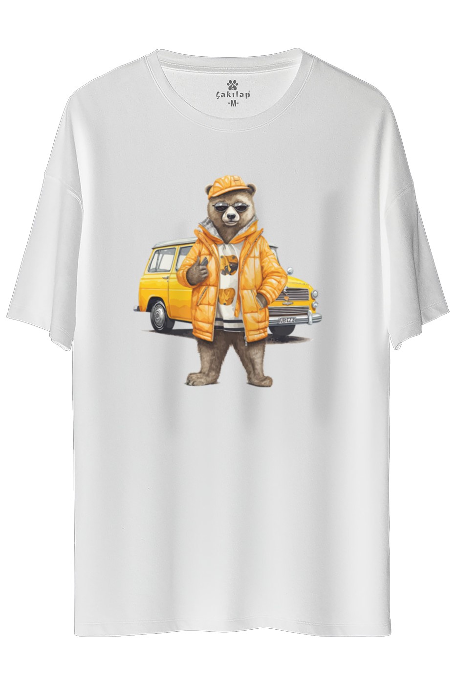 Ayıcık Baskılı Oversize Tişört